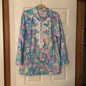 EUC LILLY PULITZER TUNIC POPOVER XL MERMAID
